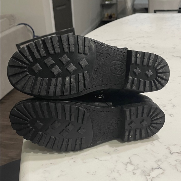 Ash Black Leather Studded Combat Boots - Picture 3 of 4